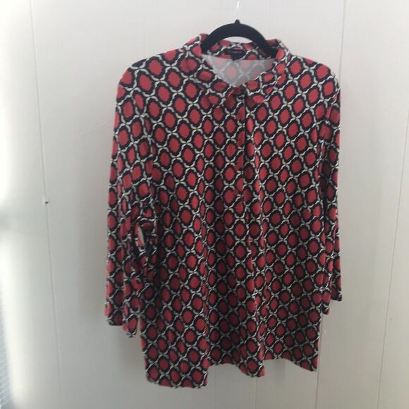 Talbots bold print 1/2 button stretch polo size XL - Picture 1 of 4